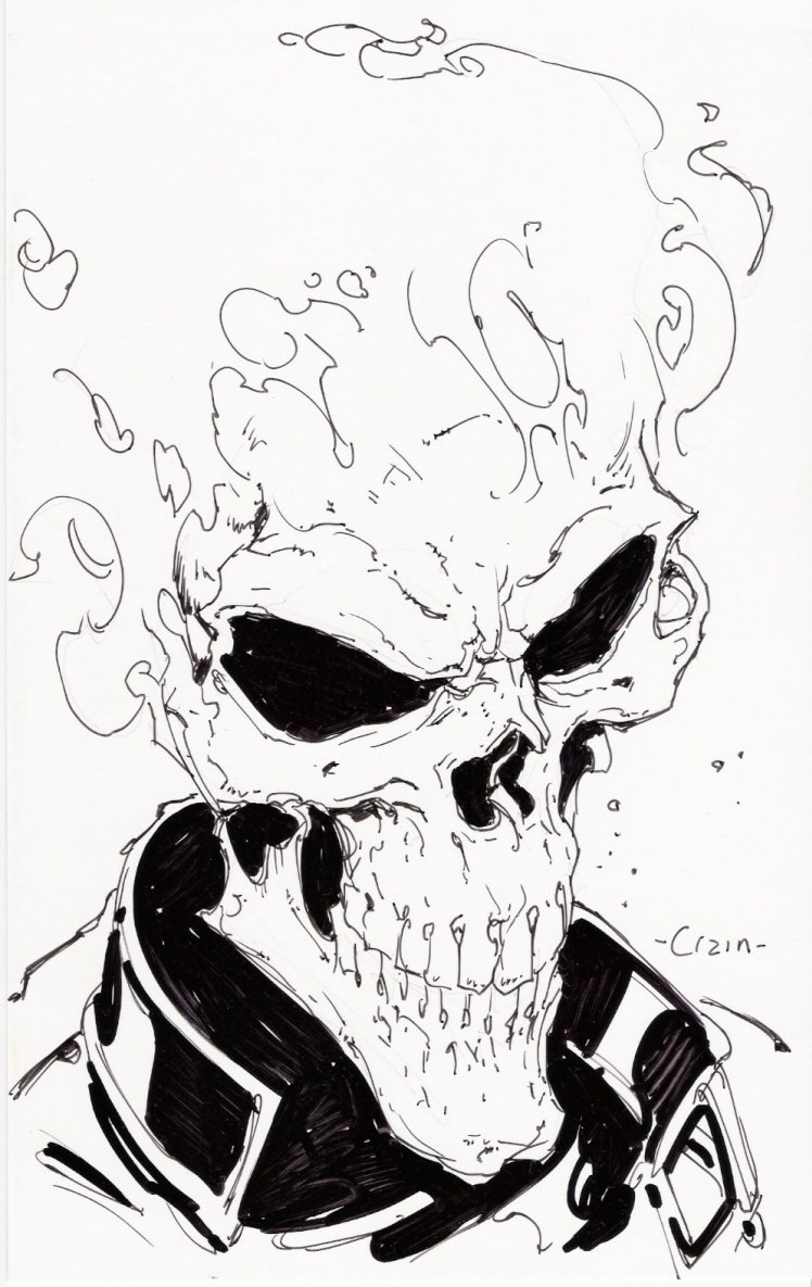 Ghost Rider, in Tom Miller's various character sketches Comic Art